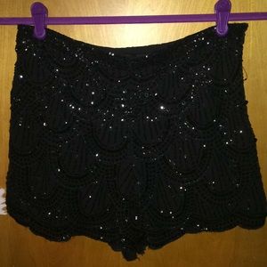 Forever 21 High Waisted Black Sequin Shorts